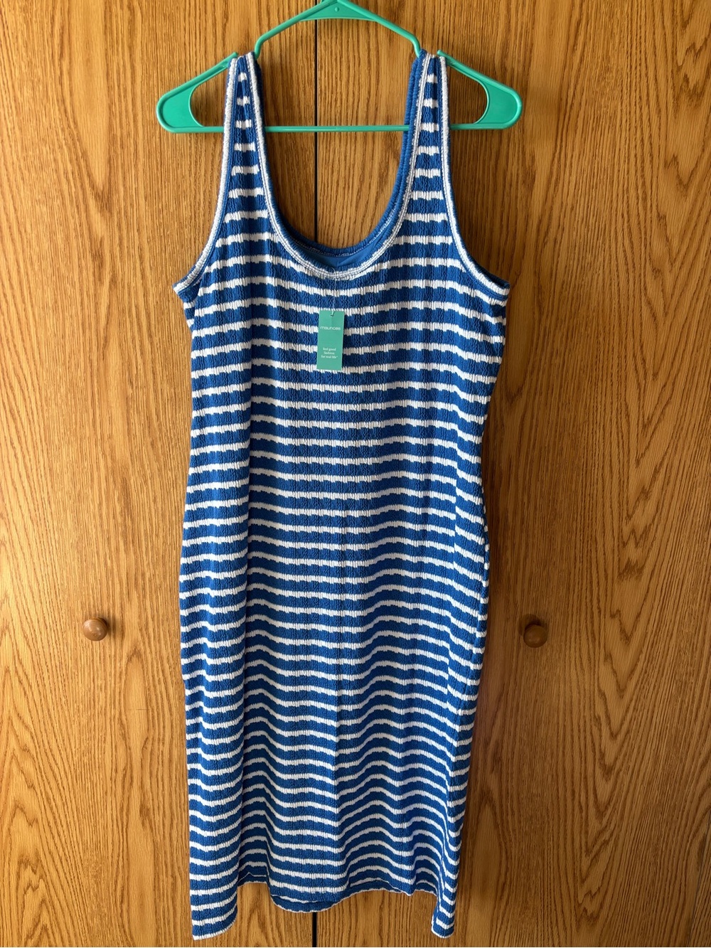 Maurices Blue and White Striped Midi Tank Dress